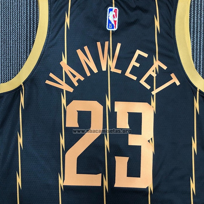 Camiseta Toronto Raptors Fred Vanvleet NO 23 Ciudad 2021-22 Negro